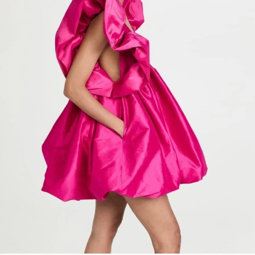 Kika Vargas Fuchsia Mini Dress with Dramatic Sleeves, and Pockets! - Picture 3 of 6